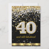 Fabulous 40 Gold Silver Streamers 40e verjaardag B Kaart (Voorkant)
