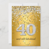 Fabulous 40 Gold Silver Streamers 40e verjaardag Kaart (Voorkant)