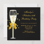 Fabulous 40 Gold Yellow Glitter Birthday Party Kaart (Achterkant)