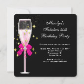 Fabulous 40 Hot Pink Gold Black Bubbles van 40e pa Kaart (Achterkant)
