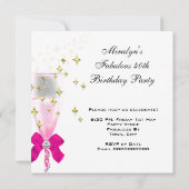 Fabulous 40 Hot Pink Gold White, feestdag Kaart (Achterkant)