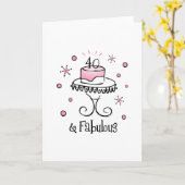 Fabulous 40 Kaart (Gele Bloem)