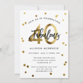 Fabulous 40 | Modern Elegant Gold Brushed Birthday Kaart (Voorkant)