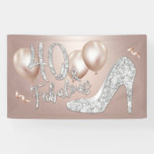 Fabulous 40 Modern Roos Gold Girl 40th Birthday Spandoek (Horizontaal)