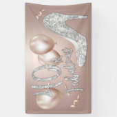 Fabulous 40 Modern Roos Gold Girl 40th Birthday Spandoek (Verticaal)