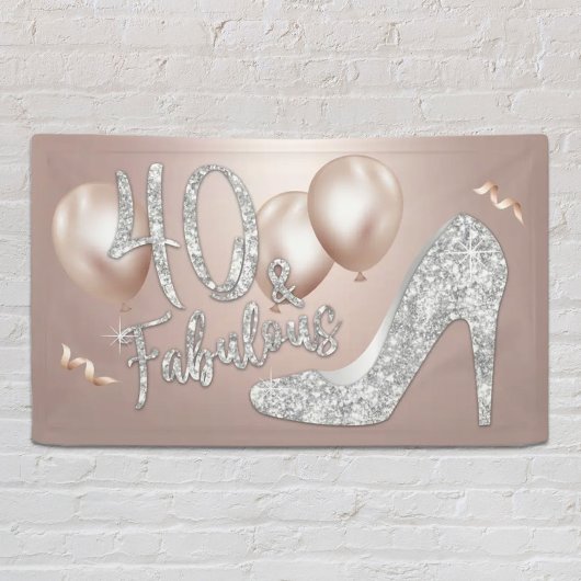 Fabulous 40 Modern Roos Gold Girl 40th Birthday Spandoek