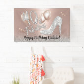 Fabulous 40 Modern Roos Gold & Silver Birthday Spandoek (Insitu)