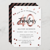 Fabulous 40 | Modern Roos goudborsgeborsteld op zo Kaart (Voorkant / Achterkant)