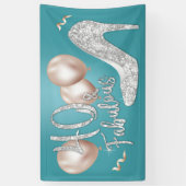 Fabulous 40 Modern Turquoise Girl 40th Birthday Ba Spandoek (Verticaal)