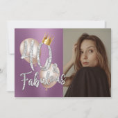 Fabulous 40 Moderne Paarse foto 40e verjaardag Kaart (Voorkant)