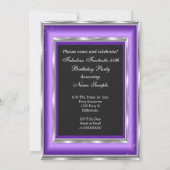 Fabulous 40-party foto Paars Silver High Heels Kaart (Achterkant)