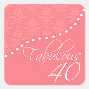 Fabulous 40 Persoonlijke roze verjaardag Vierkante Sticker