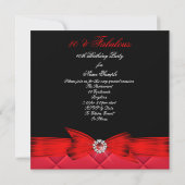 Fabulous 40 Red Black Elegant Birthday Party Kaart (Achterkant)