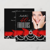 Fabulous 40 Red Black White Pearl Foto van zaterda Kaart (Voorkant / Achterkant)