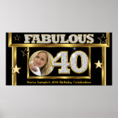 Fabulous 40 Retro Glamor Hollywood Gold Photo Poster (Voorkant)