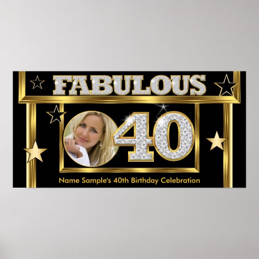 Fabulous 40 Retro Glamor Hollywood Gold Photo Poster (Voorkant)