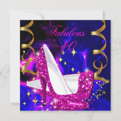 Fabulous 40 roze blauwe goudhakken Abstract op zat Kaart (Voorkant)