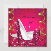 Fabulous 40 Roze Rode goudhakken van de vrouw van  Kaart (Voorkant)