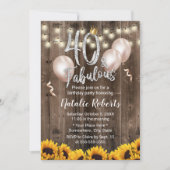 Fabulous 40 rustieke zonnebloemen koningin 40e ver kaart (Voorkant)