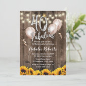 Fabulous 40 rustieke zonnebloemen koningin 40e ver kaart (Staand voorkant)