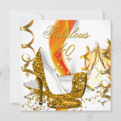 Fabulous 40 Voman's Gold High-Hiel-feest Kaart (Voorkant)