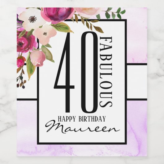 Fabulous 40 Wijn & Mousserende Wijn Etiketten (Enkel label)