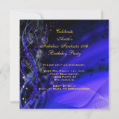 Fabulous 40 Woman's Royal Blue Gold Heels Birthday Kaart (Achterkant)