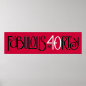 Fabulous 40 zwart-wit, rood, lang Poster (Voorkant)