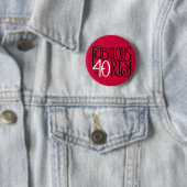 Fabulous 40 zwarte witte rode Button (In situ)