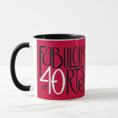 Fabulous 40 zwarte witte rode Mok (Links)