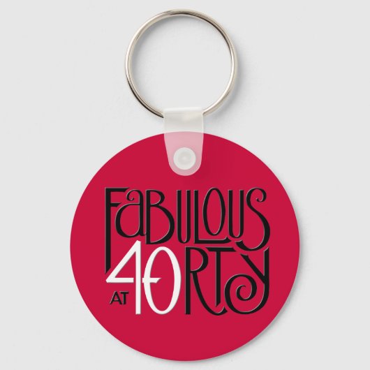 Fabulous 40 zwarte witte rode Sleutelhanger (Voorkant)