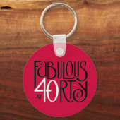 Fabulous 40 zwarte witte rode Sleutelhanger (Voorkant)