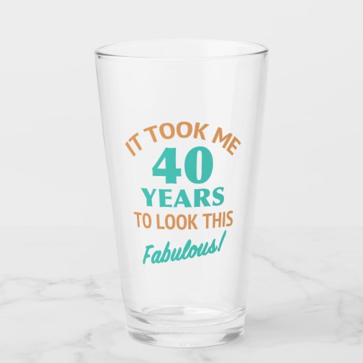 Fabulous 40th Birthday Glas (Voorkant)