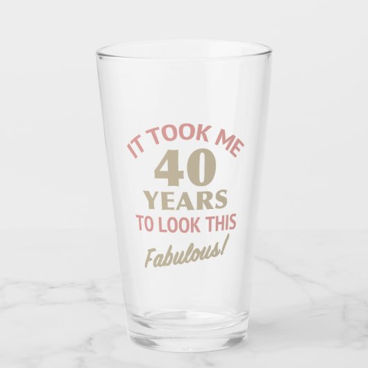 Fabulous 40th Birthday Glas (Voorkant)