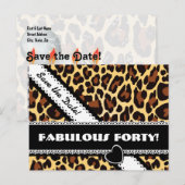 Fabulous 40th Birthday Leopard and Lace A14 Aankondigingskaart (Voorkant / Achterkant)