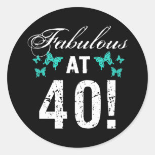 Fabulous 40th Birthday Ronde Sticker