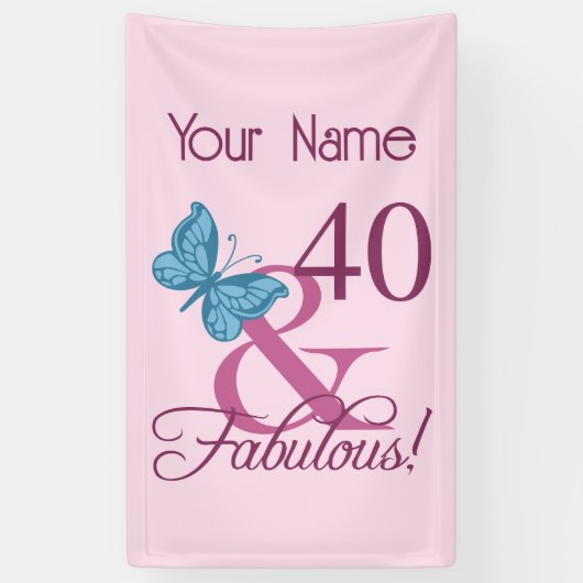Fabulous 40th Birthday Spandoek (Verticaal)