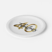 Fabulous 40th | Modern Elegant Chic Gold Birthday Papieren Bordje (Gekanteld)