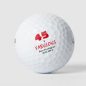 Fabulous 45 verjaardag gepersonaliseerd golfballen (Voorkant)