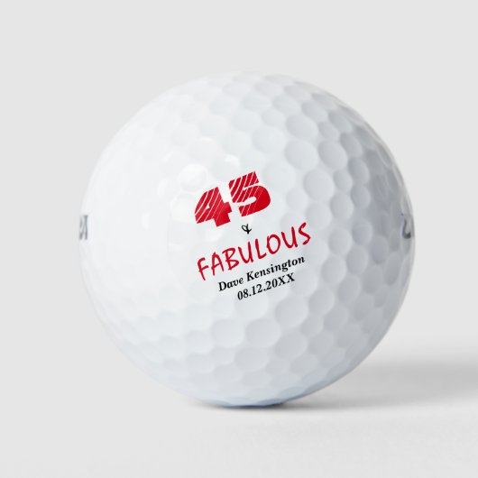Fabulous 45 verjaardag gepersonaliseerd golfballen (Voorkant)