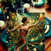 Fabulous 50 1920 Art deco flapper Emerald Red Kaart