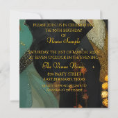 Fabulous 50 1920 Art deco flapper Green Jewel Kaart (Achterkant)