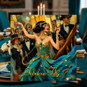 Fabulous 50 1920 Art deco flapper Green Jewel Kaart