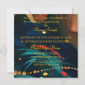 Fabulous 50 1920 Art deco flapper Red Jewel Kaart (Achterkant)