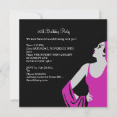 Fabulous 50 50th Birthday Party Diva Pink Black Kaart (Achterkant)