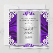 Fabulous 50 50th Birthday Party Paars Shoes Kaart (Achterkant)