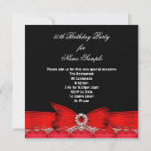 Fabulous 50 50th Birthday Party Red Black Foto Kaart (Achterkant)