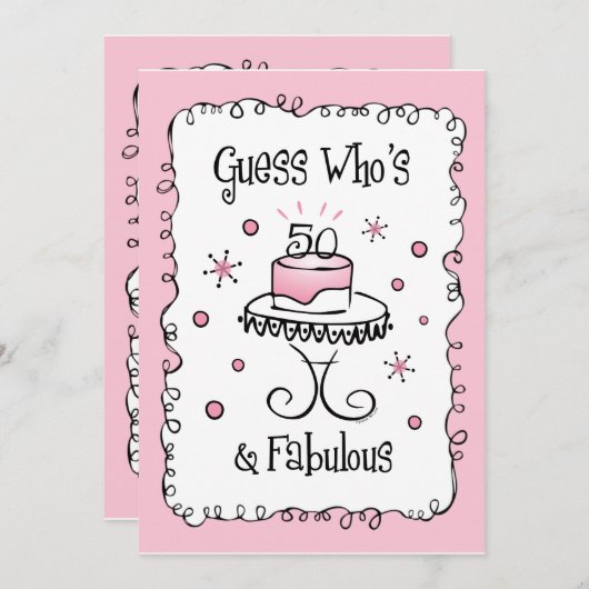 Fabulous 50 Aangepaste feestdagen Kaart (Voorkant / Achterkant)