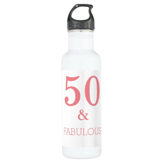 Fabulous 50 Aangepaste kleur voor koraalroze kleur Waterfles (Voorkant)