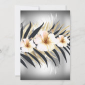 Fabulous 50 Beige Silver Gold Hibiscus party Kaart (Achterkant)